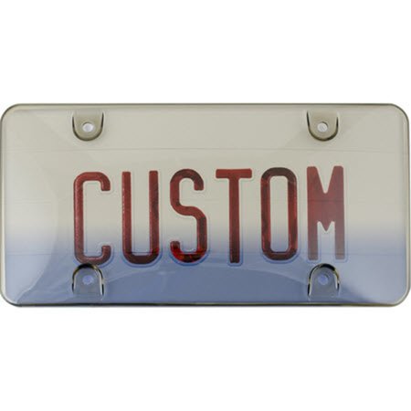 CUSTOM ACCESSORIES Gray Polycarbonate License Plate Cover 92616
